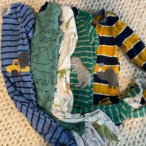 Bundle of five fleece footie Jammies - Carters 24 months